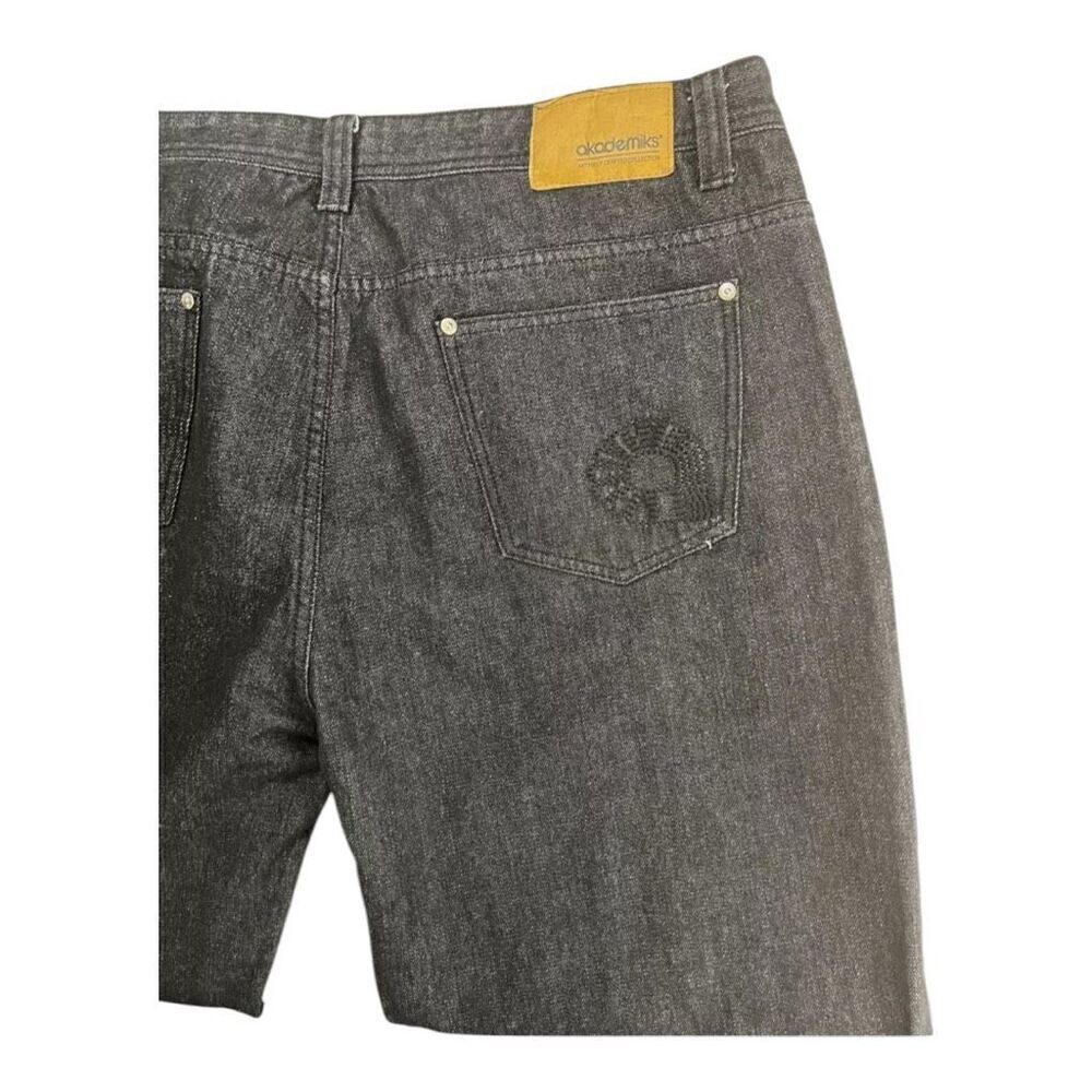 Akademiks Jeans Mens 44x30.6 Black Straight Leg 5-Pockets Casual Zipper Closure - Picture 9 of 11